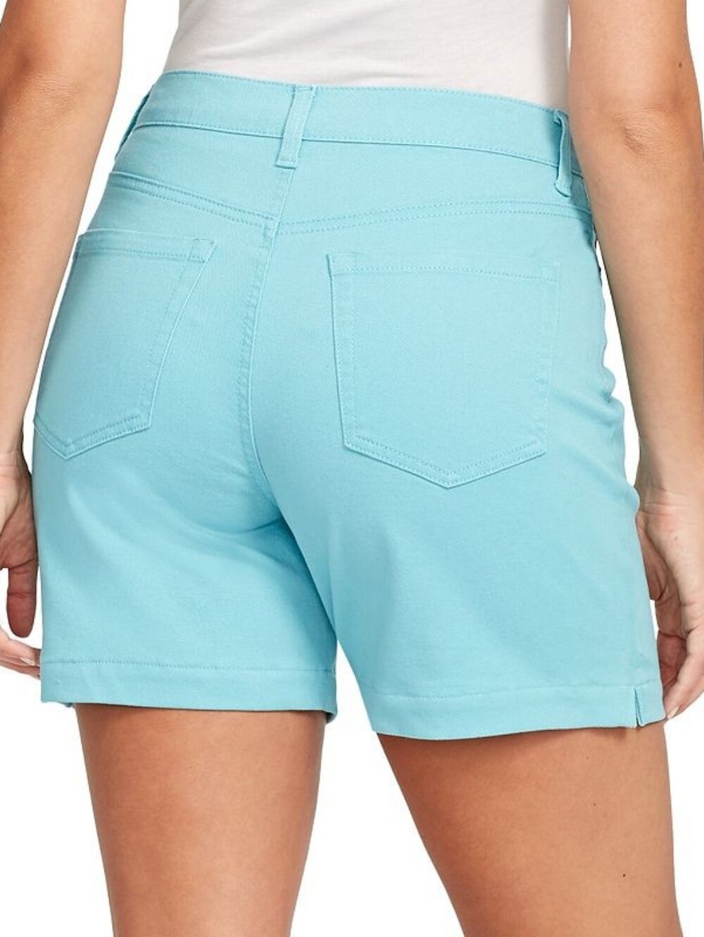 Gloria Vanderbilt Light Blue Mid-Rise Stretch Bermuda Shorts